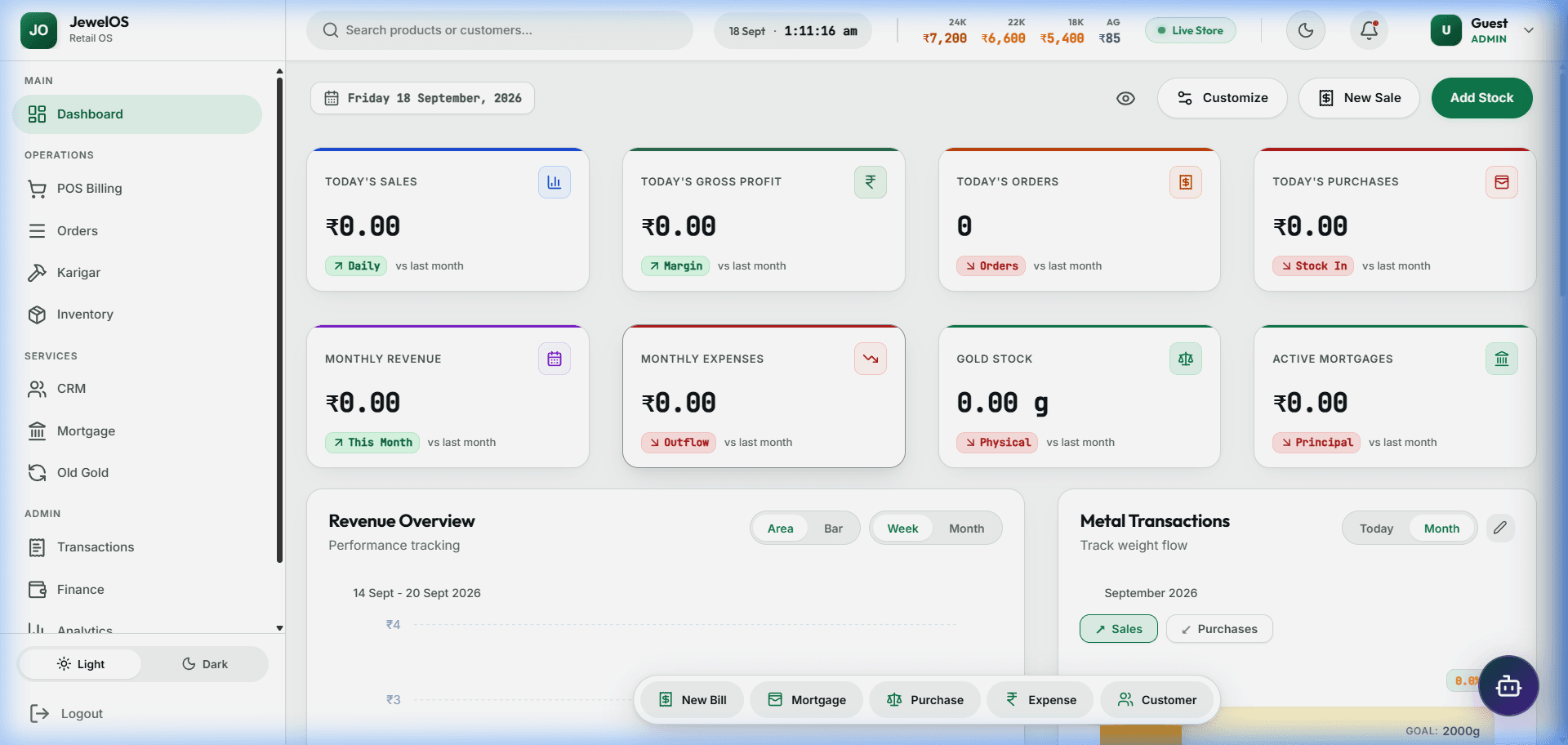 JewelOS - High-Contrast Light & Dark UI
